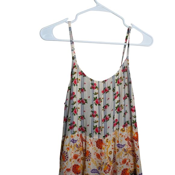 Panni Dress Women's Medium Floral Patchwork Tiered Sleeveless Mini Cottage - Picture 2 of 11